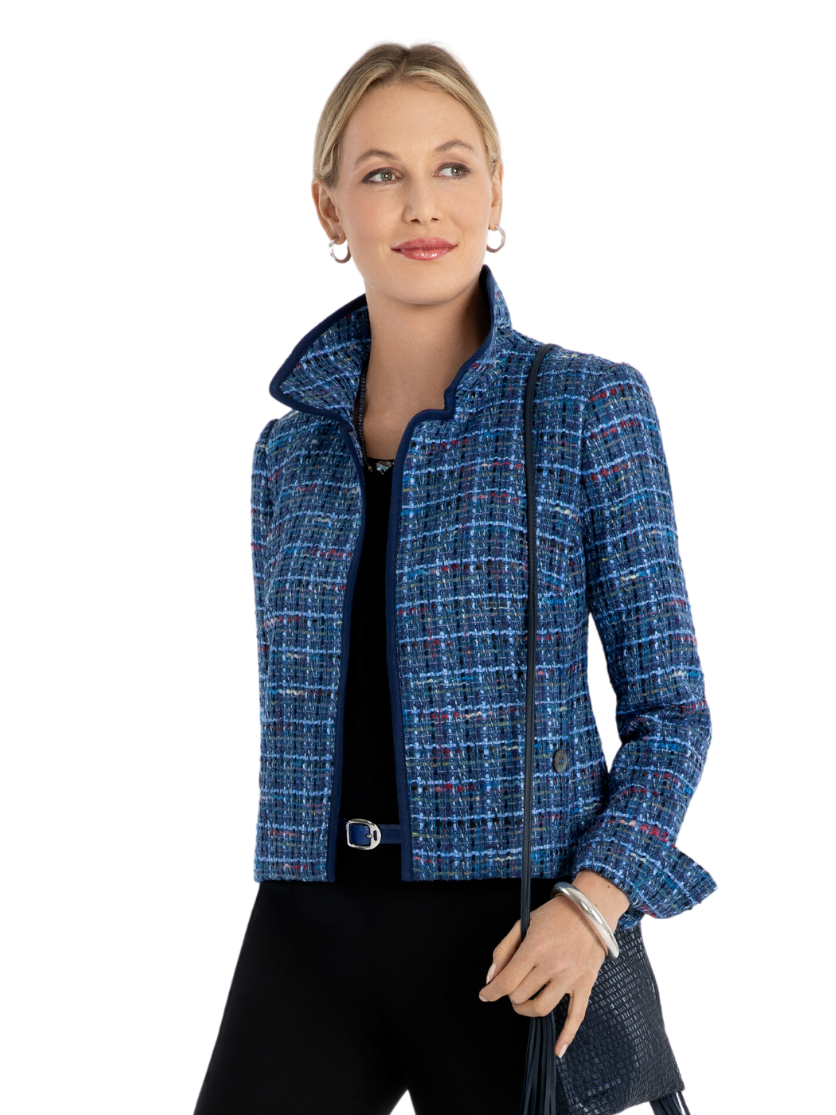 Blue sales tweed overcoat