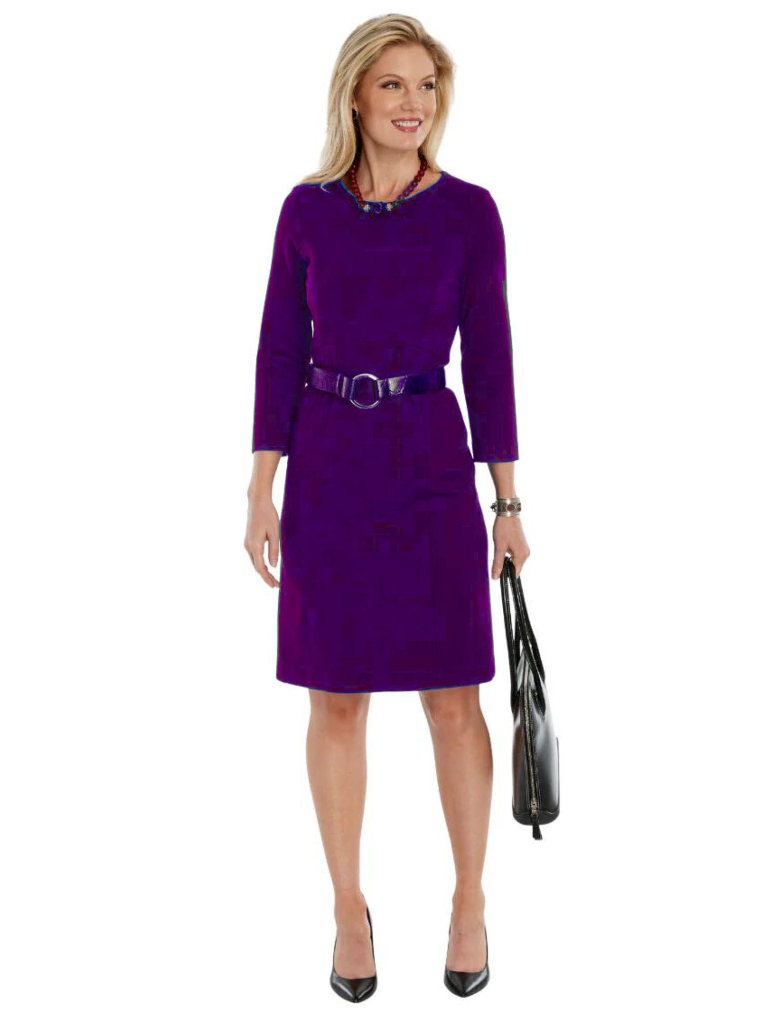 Ponte Knit 3/4 Sleeve Dress (Sale) Tuscan Olive / 12 Ponte Knit 3/4 Sleeve Dress (Sale) Tuscan Olive / 12