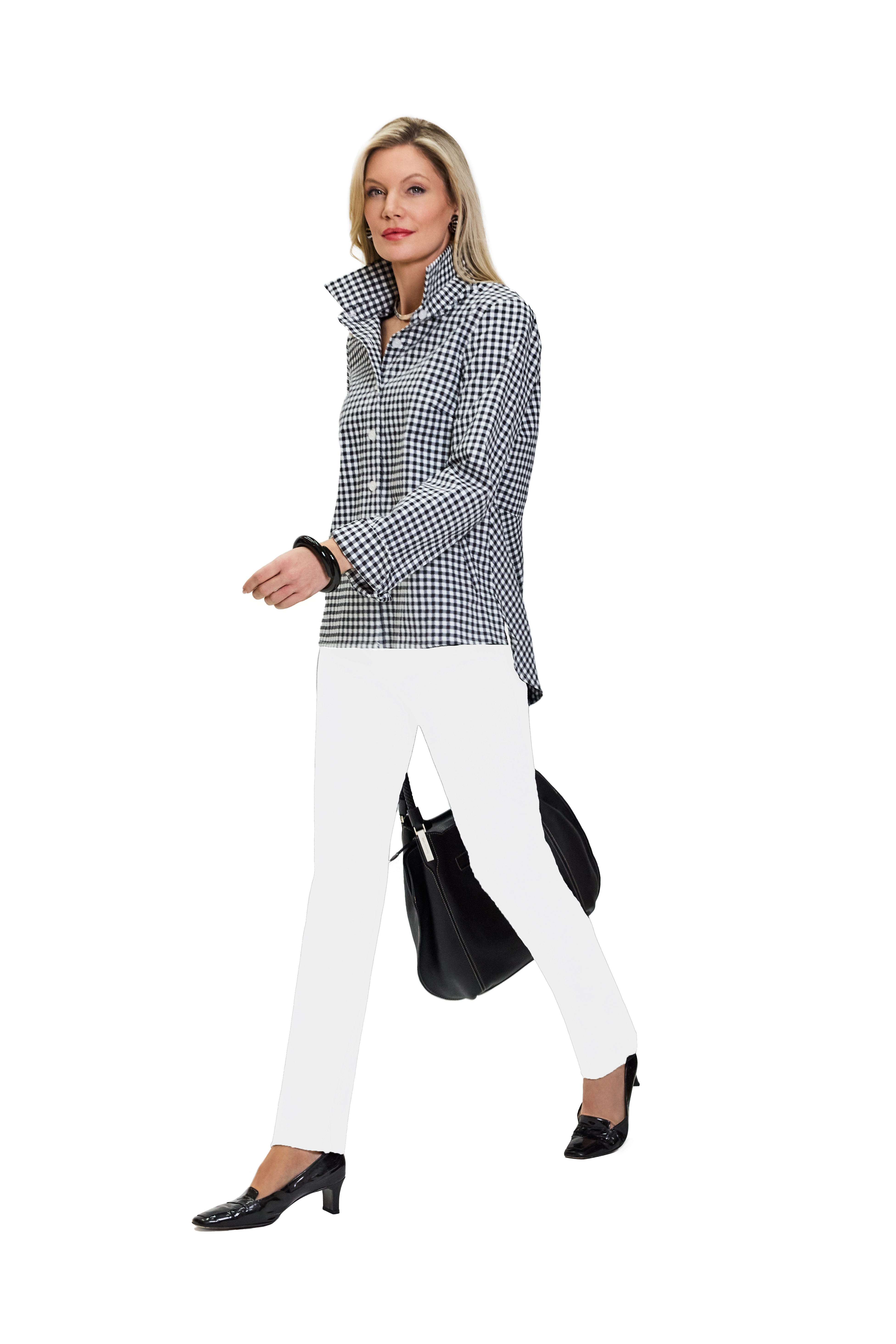 Stretch Seersucker Gingham Tunic | Nina McLemore Stretch Seersucker Gingham Tunic | Nina McLemore