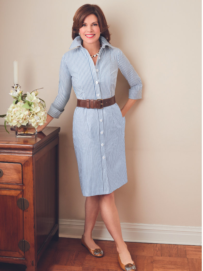 Soft Pinstripe Dress Nina McLemore