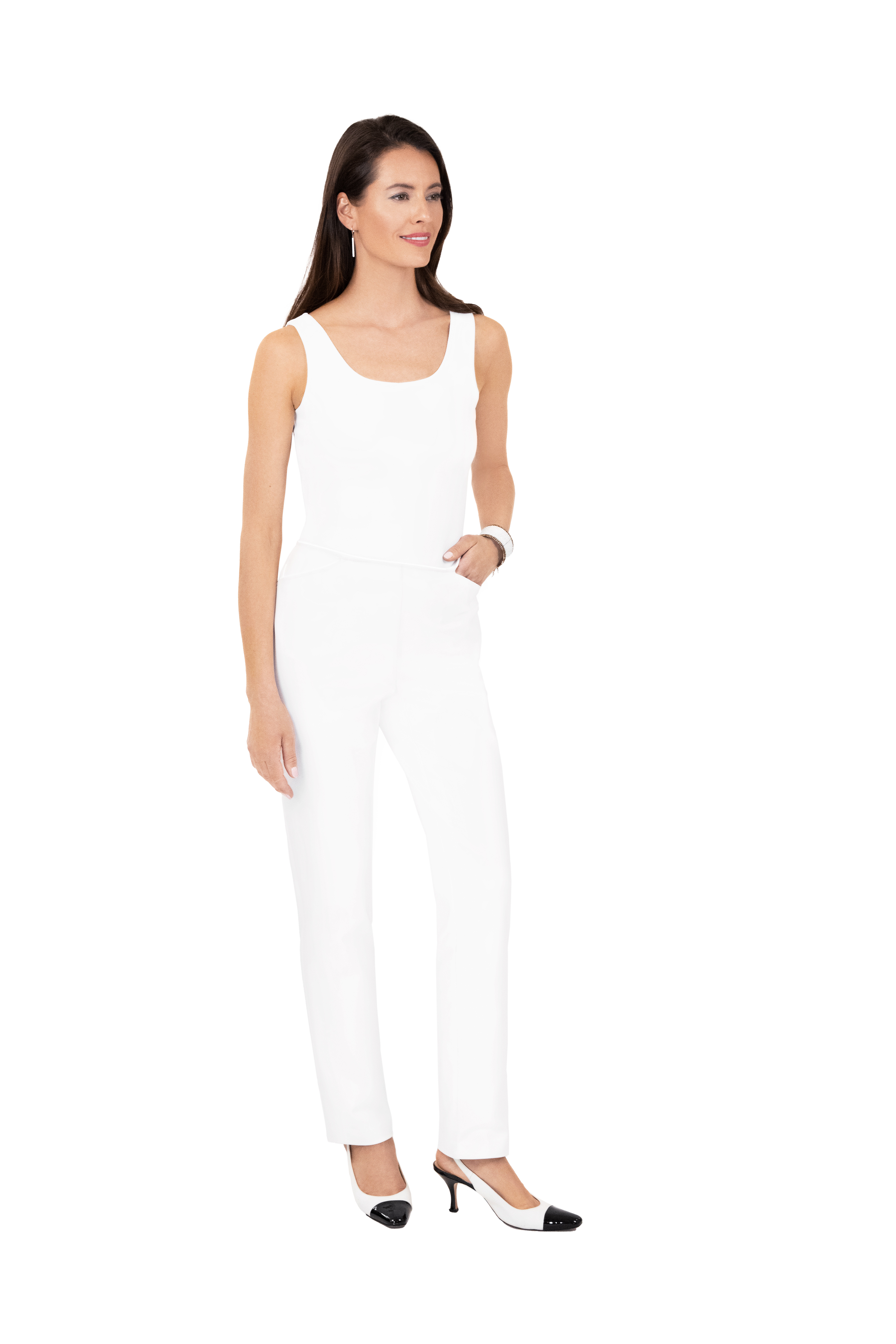 Polished Cotton Petite Pant with Pockets